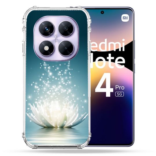 Coque Renforcée Pour Xiaomi Redmi Note 14 PRO 5G Fleur Lotus Blanc