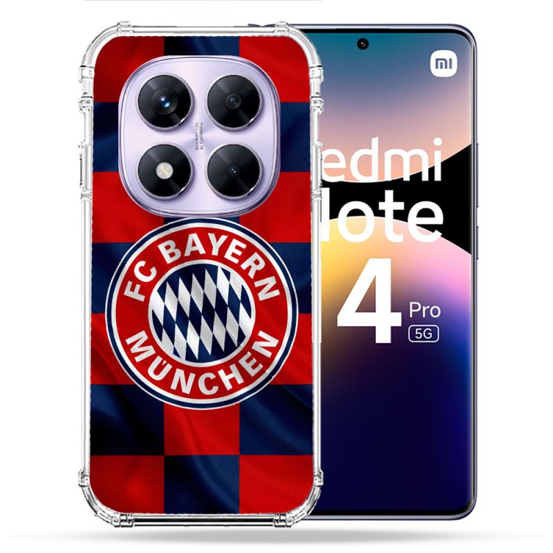 Coque Renforcée Pour Xiaomi Redmi Note 14 PRO 5G Foot Bayern Munich Carreaux