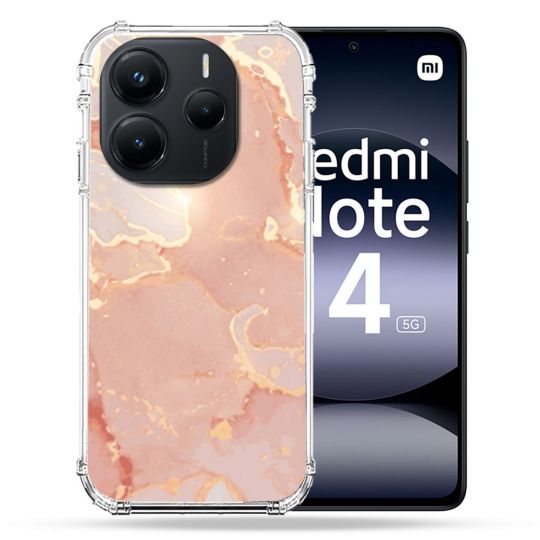 Coque Renforcée Pour Xiaomi Redmi Note 14 5G Texture Marbre Rose