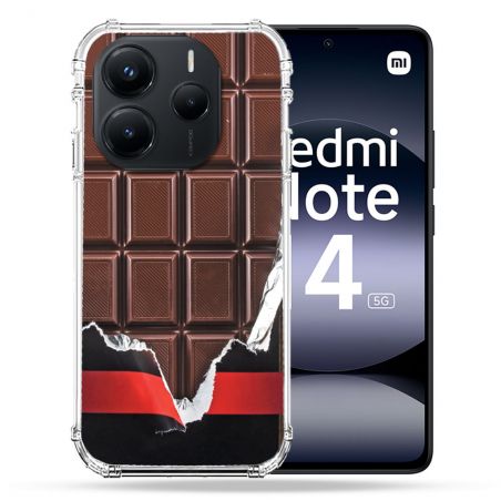 Coque Renforcée Pour Xiaomi Redmi Note 14 5G Texture Trompe Oeil Chocolat