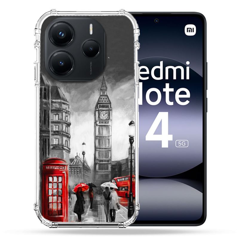 Coque Renforcée Pour Xiaomi Redmi Note 14 5G Voyage Angleterre Londres Vintage