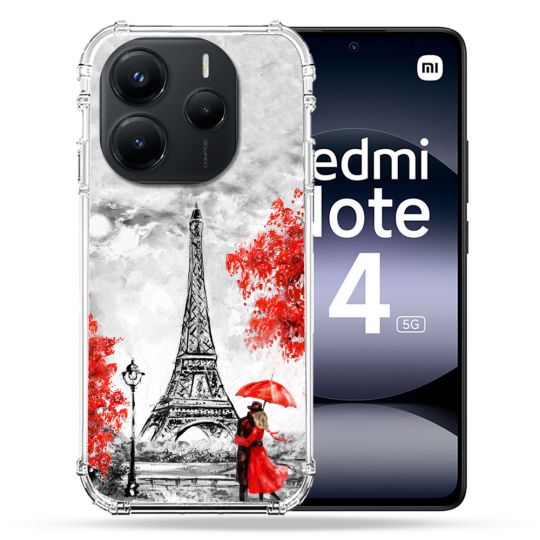 Coque Renforcée Pour Xiaomi Redmi Note 14 5G Voyage France Paris Rouge