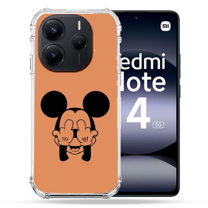 Coque Renforcée Transparente Pour Xiaomi Redmi Note 14 5G Mickey doigt