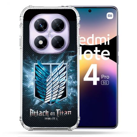 Coque Renforcée Pour Xiaomi Redmi Note 14 PRO 5G Manga Attaque Titans Noir