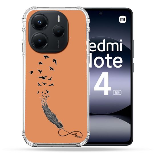 Coque Renforcée Transparente Pour Xiaomi Redmi Note 14 5G Plume Infini