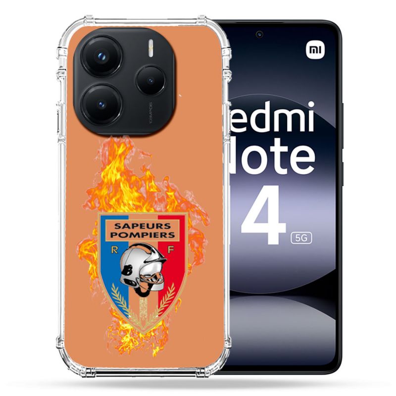 Coque Renforcée Transparente Pour Xiaomi Redmi Note 14 5G Pompier Feu