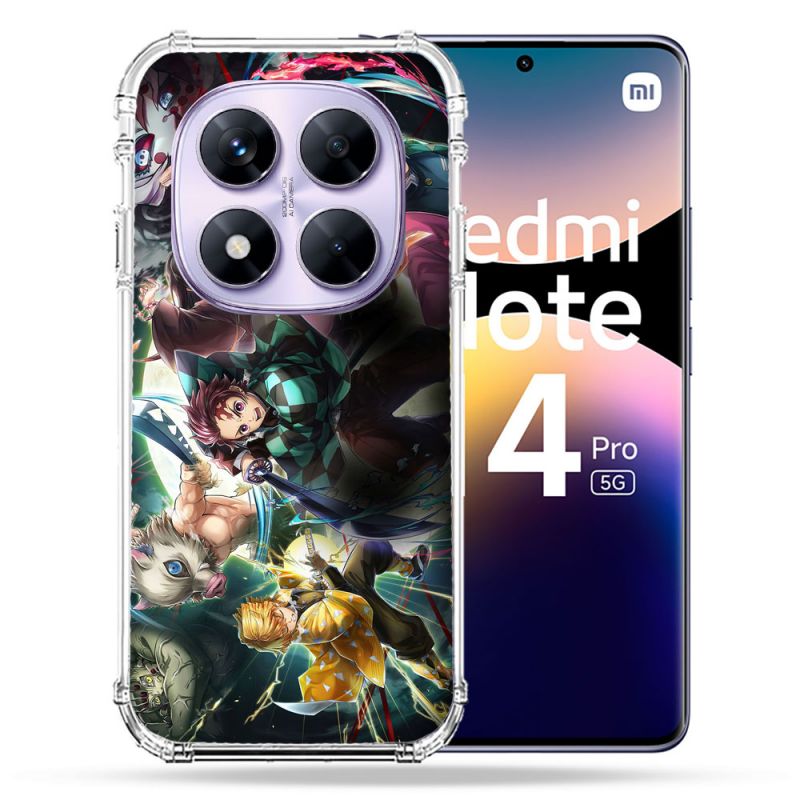 Coque Renforcée Pour Xiaomi Redmi Note 14 PRO 5G Manga Demon Slayer Groupe