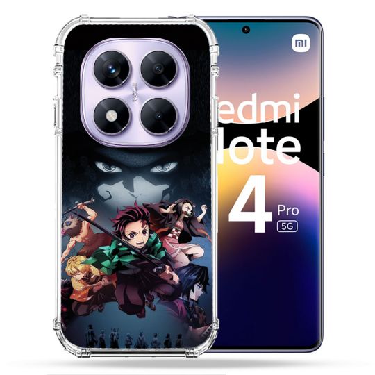 Coque Renforcée Pour Xiaomi Redmi Note 14 PRO 5G Manga Demon Slayer Noir