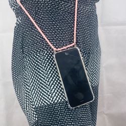 Coque Renforcée Transparente Pour Xiaomi Redmi Note 14 5G Lanière Cordon Rose