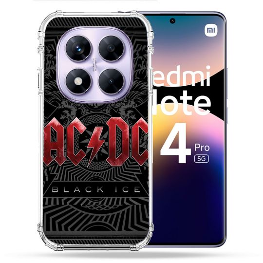 Coque Renforcée Pour Xiaomi Redmi Note 14 PRO 5G Musique Rock ACDC Rouge