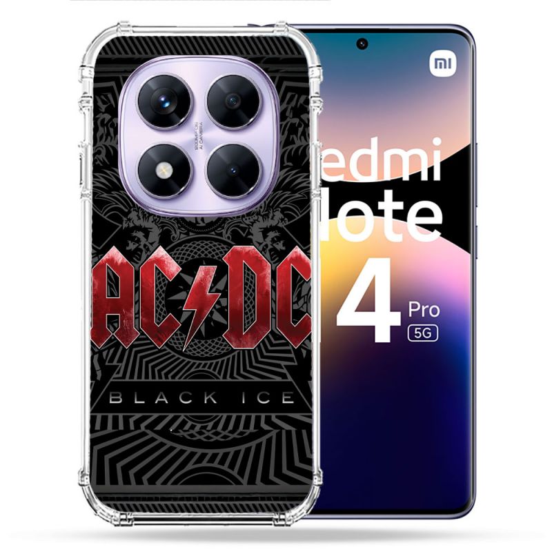 Coque Renforcée Pour Xiaomi Redmi Note 14 PRO 5G Musique Rock ACDC Rouge