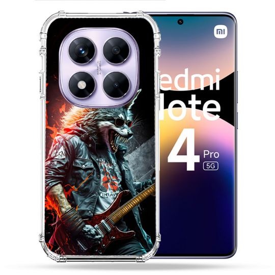 Coque Renforcée Pour Xiaomi Redmi Note 14 PRO 5G Musique Rock Loup