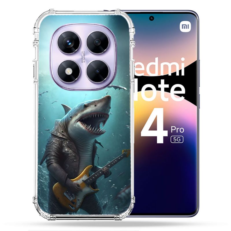 Coque Renforcée Pour Xiaomi Redmi Note 14 PRO 5G Musique Rock Requin