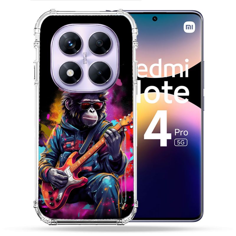 Coque Renforcée Pour Xiaomi Redmi Note 14 PRO 5G Musique Rock Singe