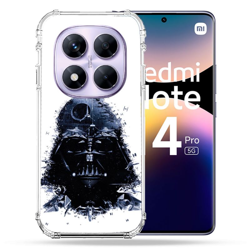 Coque Renforcée Pour Xiaomi Redmi Note 14 PRO 5G Star Wars - Dark Vador Blanc