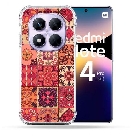 Coque Renforcée Pour Xiaomi Redmi Note 14 PRO 5G Texture Carreau Ciment Rouge