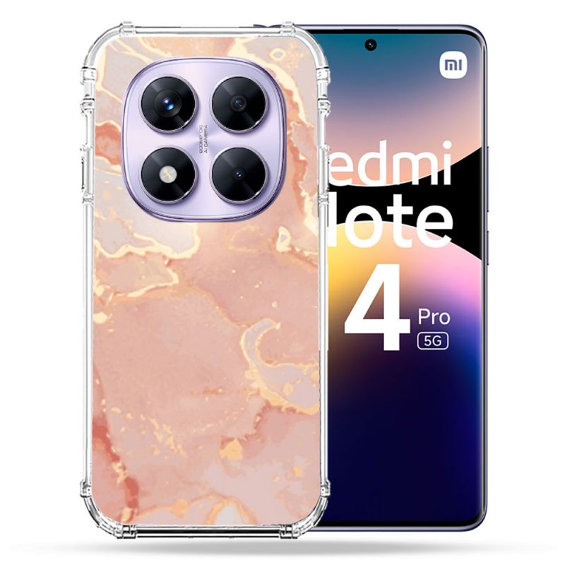 Coque Renforcée Pour Xiaomi Redmi Note 14 PRO 5G Texture Marbre Rose