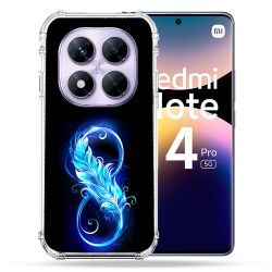 Coque Renforcée Pour Xiaomi Redmi Note 14 PRO 5G Texture Plume Infini Bleu