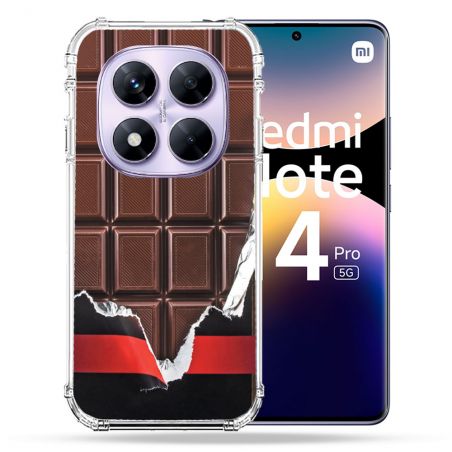 Coque Renforcée Pour Xiaomi Redmi Note 14 PRO 5G Texture Trompe Oeil Chocolat