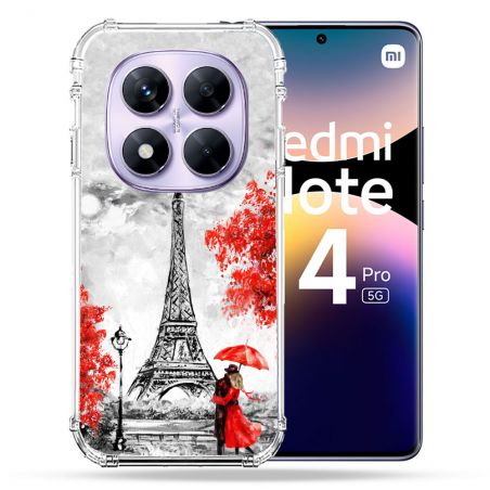 Coque Renforcée Pour Xiaomi Redmi Note 14 PRO 5G Voyage France Paris Rouge