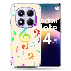 Coque Renforcée Transparente Pour Xiaomi Redmi Note 14 PRO 5G Note Musique Colore