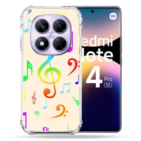 Coque Renforcée Transparente Pour Xiaomi Redmi Note 14 PRO 5G Note Musique Colore