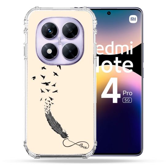 Coque Renforcée Transparente Pour Xiaomi Redmi Note 14 PRO 5G Plume Infini