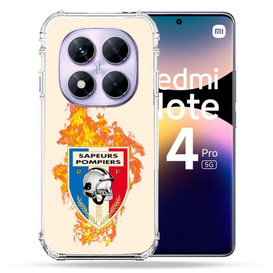 Coque Renforcée Transparente Pour Xiaomi Redmi Note 14 PRO 5G Pompier Feu