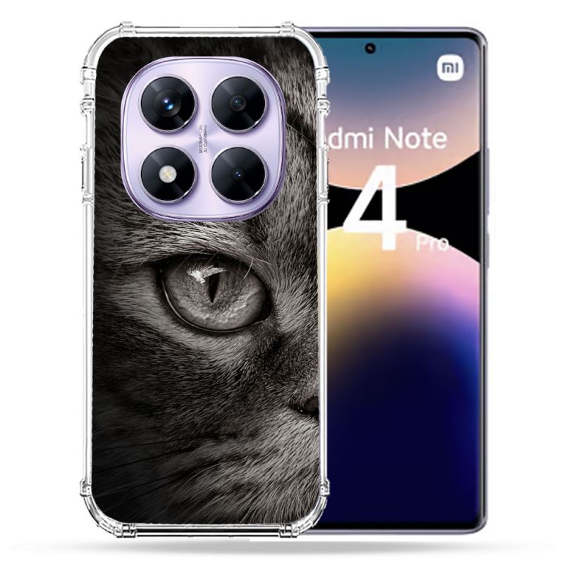 Coque Renforcée Pour Xiaomi Redmi Note 14 PRO 4G Animal Chat Gris