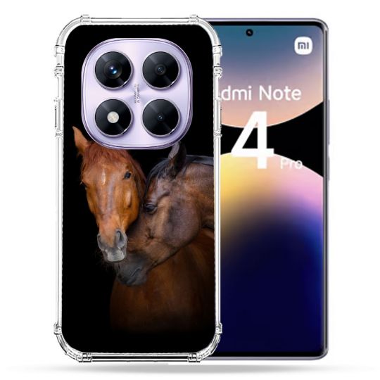 Coque Renforcée Pour Xiaomi Redmi Note 14 PRO 4G Animal Cheval Marron