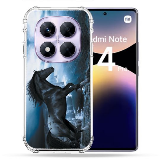Coque Renforcée Pour Xiaomi Redmi Note 14 PRO 4G Animal Cheval Noir