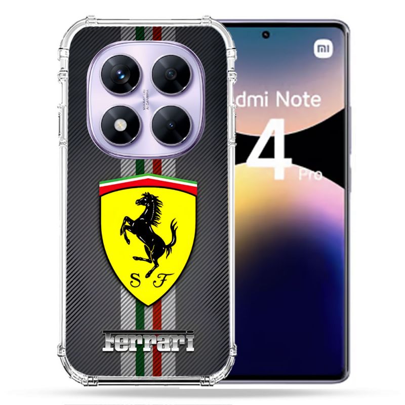 Coque Renforcée Pour Xiaomi Redmi Note 14 PRO 4G Ferrari Carbone