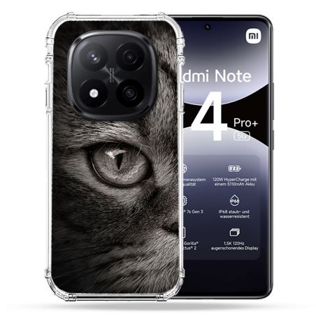 Coque Renforcée Pour Xiaomi Redmi Note 14 PRO PLUS 5G Animal Chat Gris