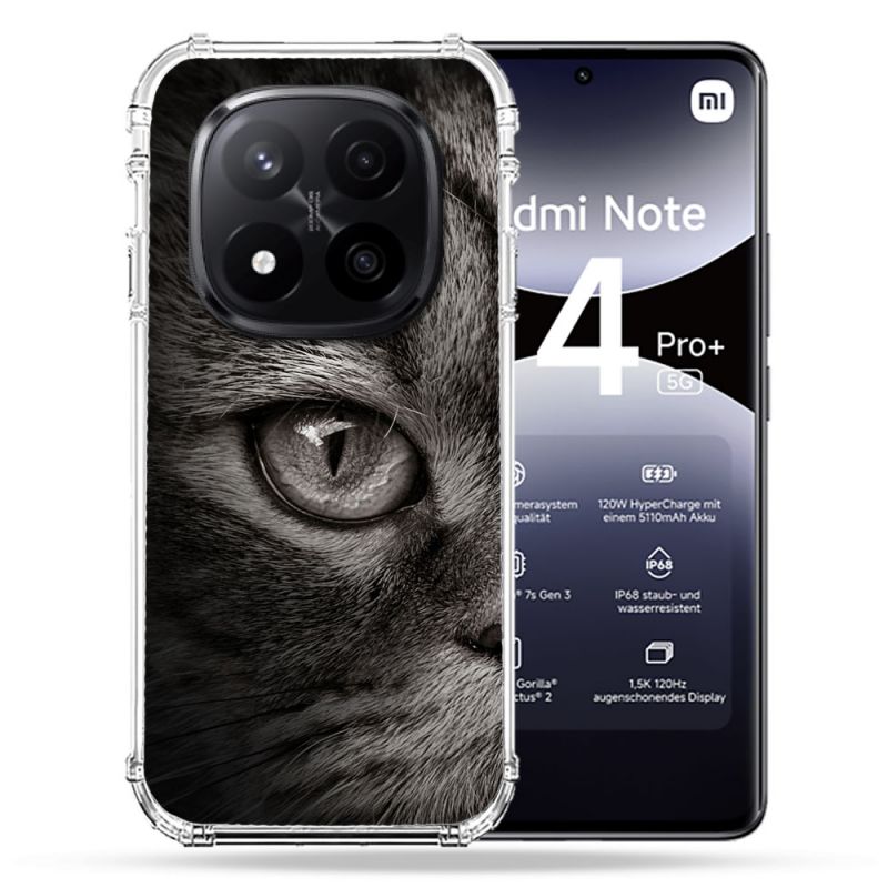 Coque Renforcée Pour Xiaomi Redmi Note 14 PRO PLUS 5G Animal Chat Gris