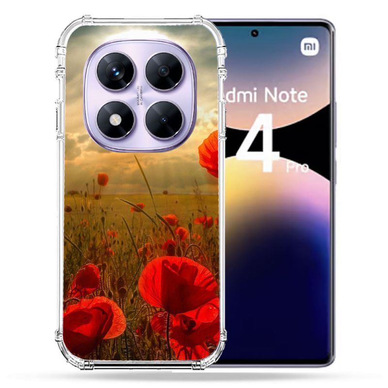 Coque Renforcée Pour Xiaomi Redmi Note 14 PRO 4G Fleur Coquelicot