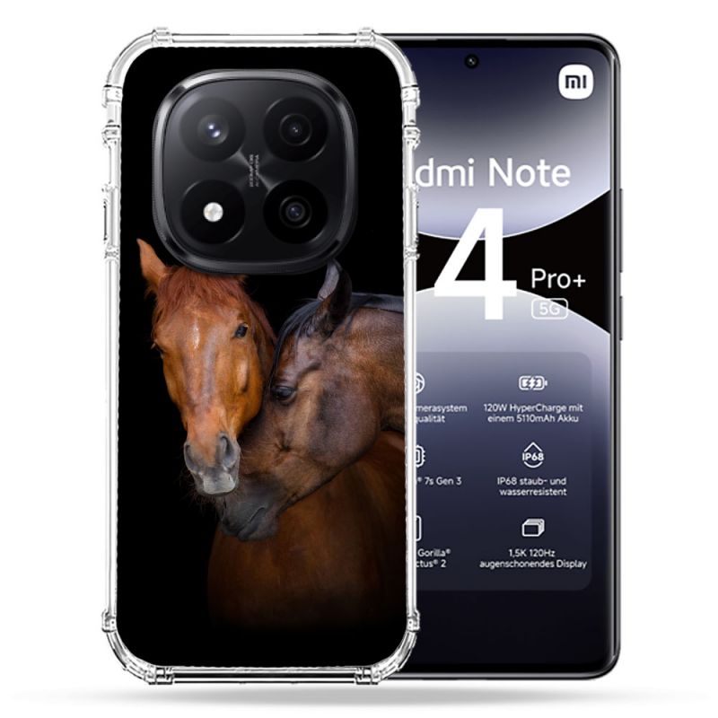 Coque Renforcée Pour Xiaomi Redmi Note 14 PRO PLUS 5G Animal Cheval Marron