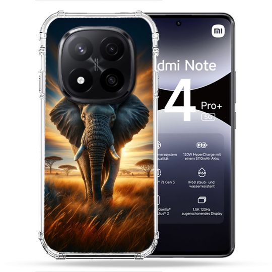 Coque Renforcée Pour Xiaomi Redmi Note 14 PRO PLUS 5G Animal Elephant Savane