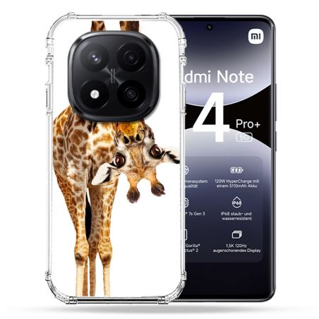 Coque Renforcée Pour Xiaomi Redmi Note 14 PRO PLUS 5G Animal Girafe Blanche
