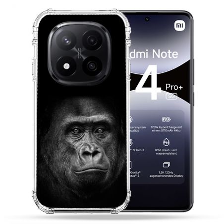 Coque Renforcée Pour Xiaomi Redmi Note 14 PRO PLUS 5G Animal Gorille Noir