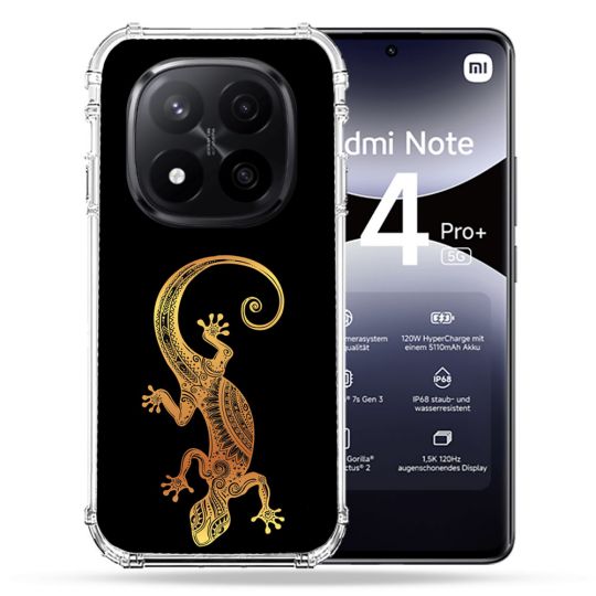 Coque Renforcée Pour Xiaomi Redmi Note 14 PRO PLUS 5G Animal Lezard Noir
