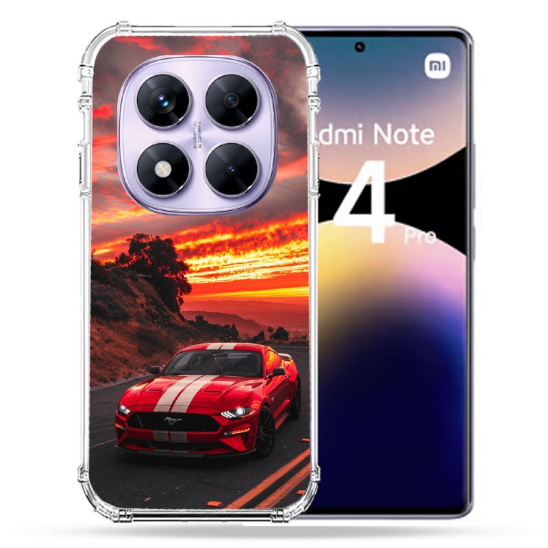 Coque Renforcée Pour Xiaomi Redmi Note 14 PRO 4G Ford Mustang GT500 Rouge