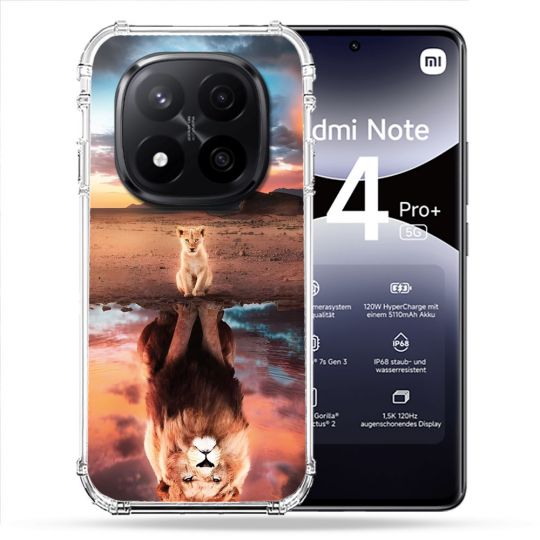 Coque Renforcée Pour Xiaomi Redmi Note 14 PRO PLUS 5G Animal Lion Reflet