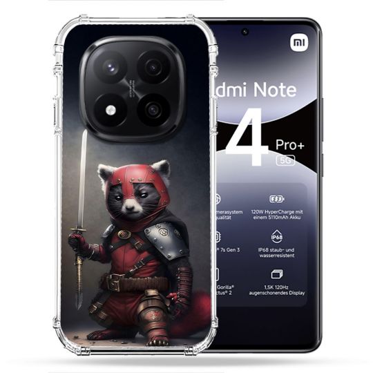 Coque Renforcée Pour Xiaomi Redmi Note 14 PRO PLUS 5G Animal Raton Samouraï