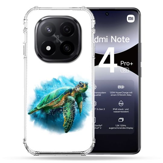 Coque Renforcée Pour Xiaomi Redmi Note 14 PRO PLUS 5G Animal Tortue Blanche multicolore