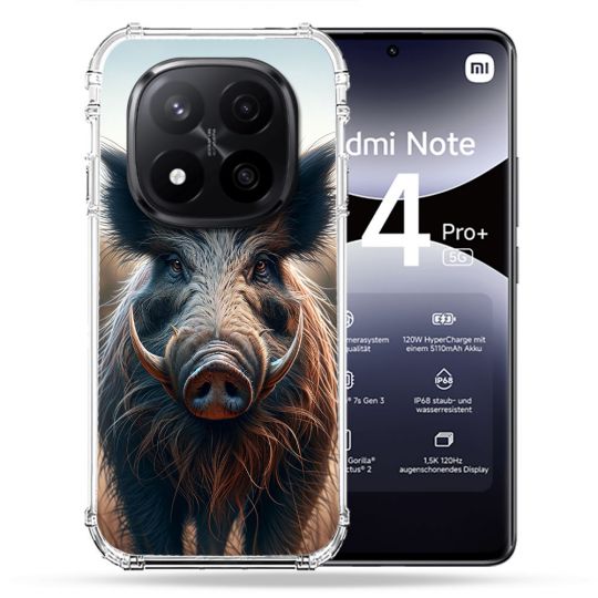 Coque Renforcée Pour Xiaomi Redmi Note 14 PRO PLUS 5G Chasse Sanglier Attaque