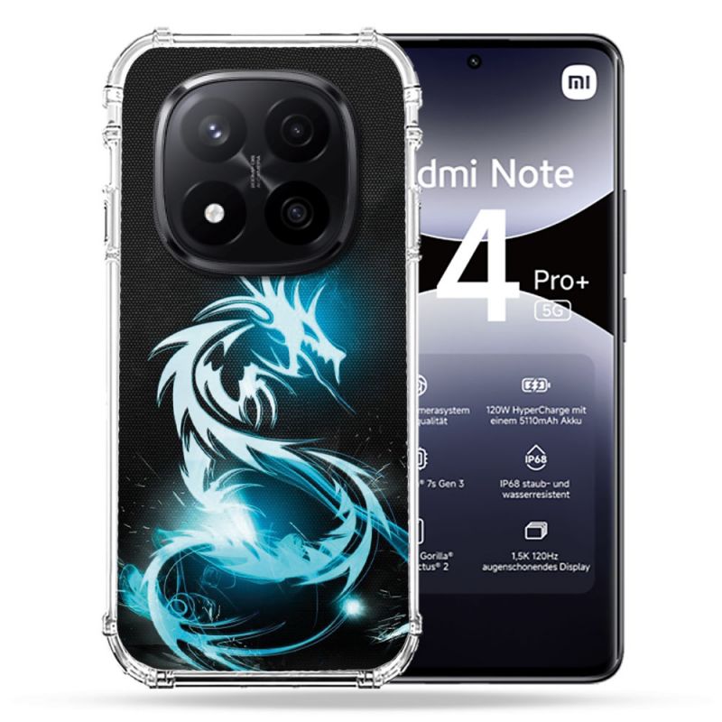 Coque Renforcée Pour Xiaomi Redmi Note 14 PRO PLUS 5G Fantastique Dragon Bleu