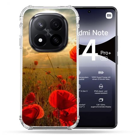 Coque Renforcée Pour Xiaomi Redmi Note 14 PRO PLUS 5G Fleur Coquelicot