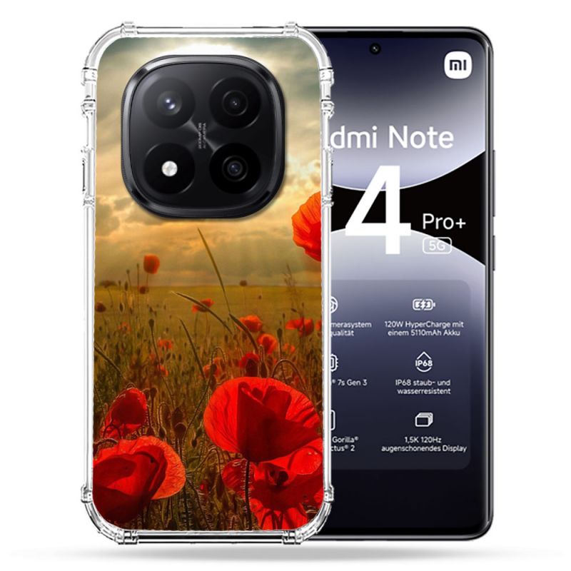 Coque Renforcée Pour Xiaomi Redmi Note 14 PRO PLUS 5G Fleur Coquelicot