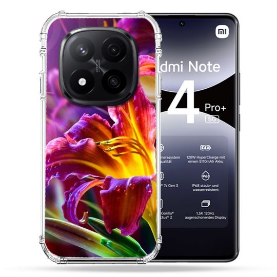 Coque Renforcée Pour Xiaomi Redmi Note 14 PRO PLUS 5G Fleur Lys Color