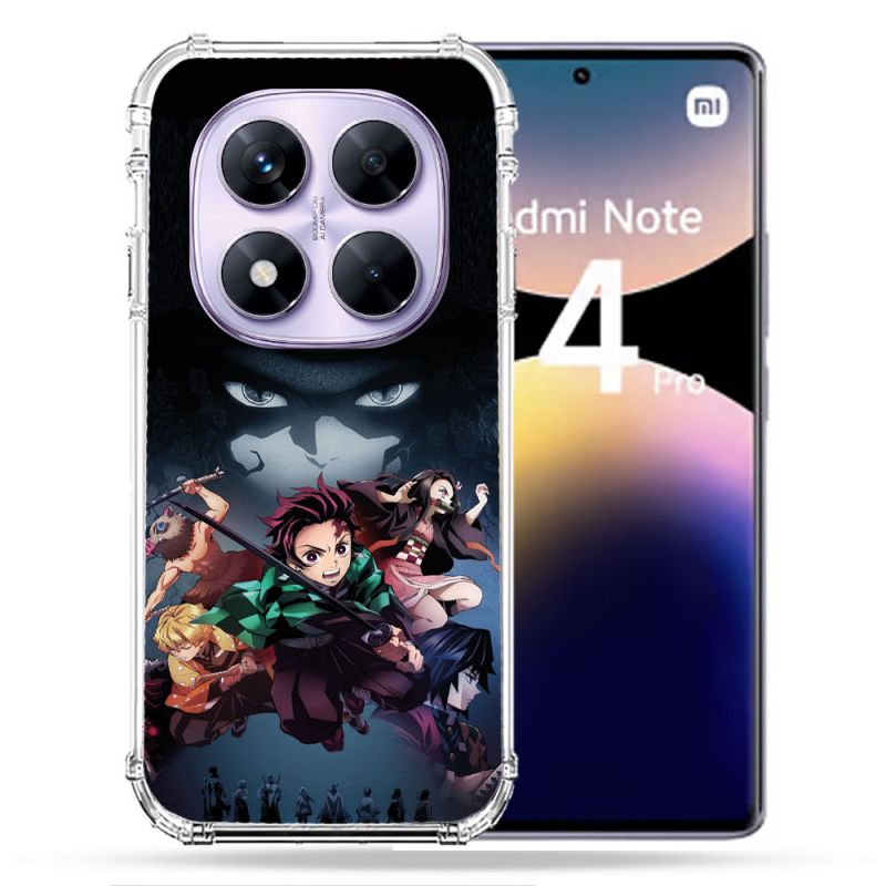 Coque Renforcée Pour Xiaomi Redmi Note 14 PRO 4G Manga Demon Slayer Noir